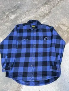 Work n' Sport 青黒チェックネルシャツ Lサイズ