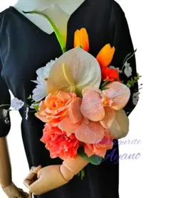 ウェディングブーケ 　クラッチブーケ　造花 和装ブーケ　胡蝶蘭 前撮り