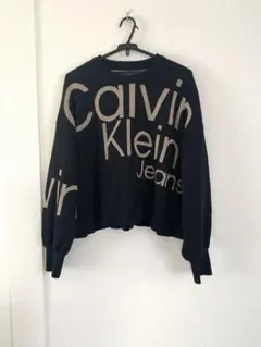 カルバンクラインジーンズ ショート丈 ニット セーター ブラック L
