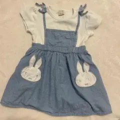 90 petitmain プティマイン　ミッフィー　ワンピース　キッズ　ベビー