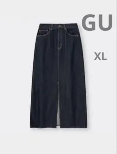 GU デニムスリットナローロングスカート
