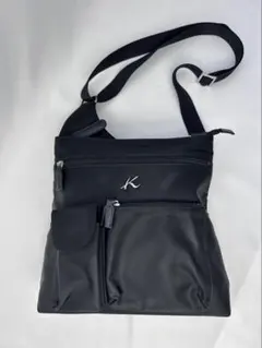 Kitamura2 ショルダーバッグ ナイロン レザー 黒 Kロゴ 斜め掛けのサムネイル