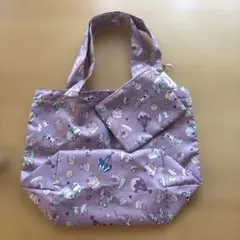 希少ローズピング　スクレ by ラデュレ 折りたたみトートバッグ ポーチ付のサムネイル