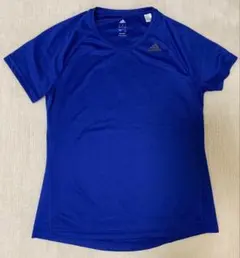 【美品】アディダス　 スポーツTシャツ　速乾性　レディースL　青色
