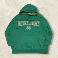 00s RUSSELL カレッジスウェットパーカー US ノートルダム 肉厚XL