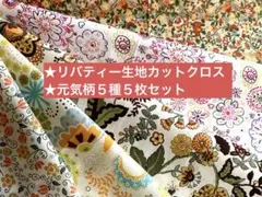 ★リバティー生地カットクロス ★元気柄５種５枚セット