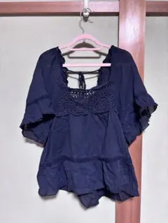 森ガール フェアリーグランジ ブラック チュニック 七分袖