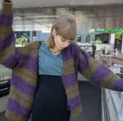 PERVERZE 23AWマルチカラーニットカーディガン PERVERZE モヘアニットカーディガン マルチカラー