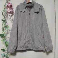 ゴールデンベア　チェック　フルジップジャケット　春秋　ブルゾン　フード