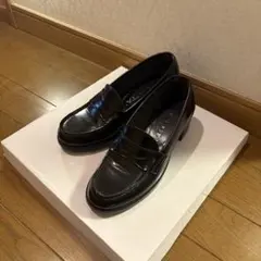 HARUTA ローファー 革靴 23.5 ヒールアップ ブラック 美品