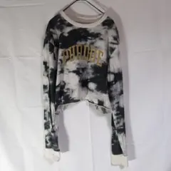 ​希少 チャンピオン タイダイ クロップド丈 ロンT パデュー大学 古着女子 M