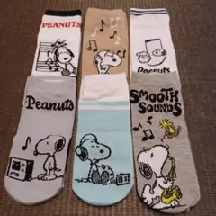 PEANUTS　キャラクターソックス　6足　巾着セット　スヌーピー【新品未使用】