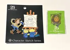 【ディズニー　ピンバッジ】25周年　キャラクタースケッチシリーズ　トイストーリー