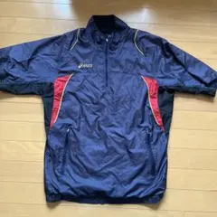 アシックス　ゴールドステージ　半袖　ハーフジップ　メッシュ
