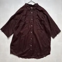 【美品】鎌倉シャツ　kamakura shirts リネン100％ シャツ Fのサムネイル