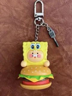 カカオフレンズ　チュンシク×スポンジボブ　ハンバーガーキーホルダーのサムネイル