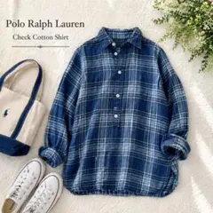 POLO RALPH LAUREN リネンライクコットンチェックシャツ メンズS