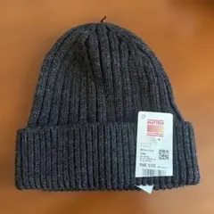 HEATTECH ダークグレー リブニットビーニー