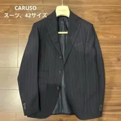 ✨美品✨CARUSO ISETAN 別注 ダブルスーツ 紺 チェック 現行 44 - メルカリ