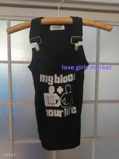 Y2K★ love girls market リブ タンクトップ　ロゴプリントのサムネイル