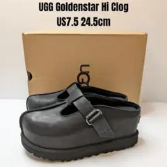 未使用に近い UGG アグ ゴールデンスター ハイ クロッグ 24.5 ブラック