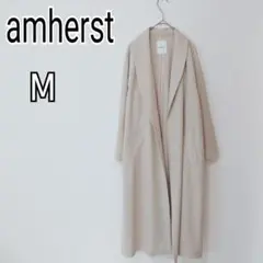 【アムハースト】ベージュ ロングカーディガン ロングコート Mサイズ k4061