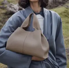 ポレーヌ風 ハンドバッグ ベージュ ショルダーバッグ