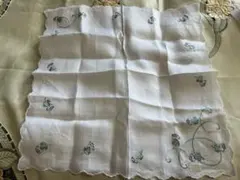和光　ハンカチ　刺繍　麻　wako