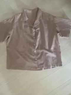 GU くすみピンク 半袖オーバーシャツ