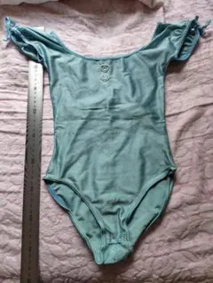 青緑色オフショルダー子供用レオタード