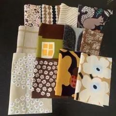 メルマナ様専用。マリメッコ ハギレセット　たっぷりブラウン（北欧ヴィンテージ生地
