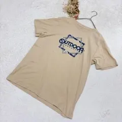 【アウトドア】ロゴTシャツ LL メンズ 大きめ 半袖 ベージュ 夏のサムネイル
