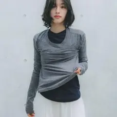 韓国ブランド OF ALL FORM ウールシアートップス（レッド）のサムネイル