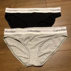 Calvin Klein レディース ショーツ 2枚セット グレー ブラックL