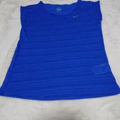 H１１５１✨美品✨Nike DRI-FIT 青 ストライプ 半袖TシャツＳ