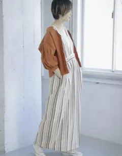 KBFワンピース ドレス ドビーストライプロングワンピース