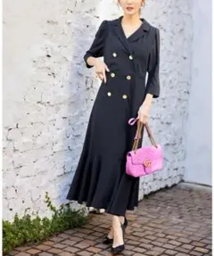 tocco closet バックレースアップトレンチライクマーメイドワンピース