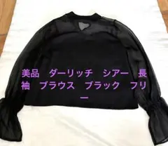美品　ダーリッチ　シアー　ブラウス　長袖　ブラック　フリーのサムネイル