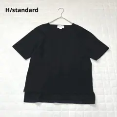 【アッシュスタンダード】Tシャツ　半袖　バックロング　無地　ブラック　黒　Mのサムネイル