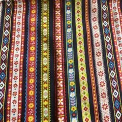 多色花柄綿プリント生地