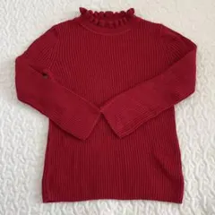 赤 フリルネック 長袖カットソー　GU キッズ　子供　110