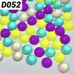 【D052】偏光 オーロラ カボション デコパーツ Mixカラー 半透明 60個