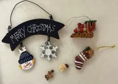クリスマスオーナメント　3点セットスノーマン・列車・靴下