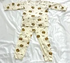 キッズ パジャマ セットアップ 110 120 クマ オフホワイト 男の子 子供