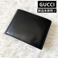 新品未使用✨GUCCI グッチ　二つ折り財布　札入れ　Gロゴ　ブラック　レザー