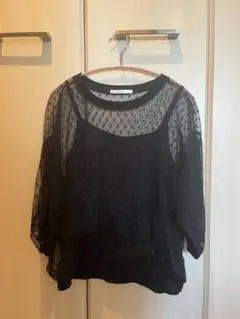 RETRO GIRL ドット柄 シアー 半袖カットソーのサムネイル