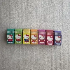 【平成レトロ】　1994年製　ハローキティ 消しゴム　7点セット
