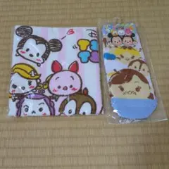 ディズニーツムツム　ハンドタオル＆靴下セット