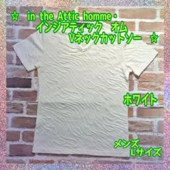 【古着】in the Attic homme ★ホワイト★Vネックカットソー★L