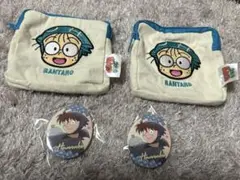 忍たま乱太郎 スクエアポーチ エッグ缶バッジ 乱太郎 土井半助